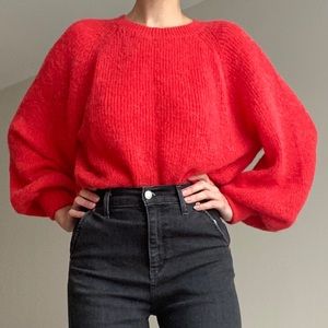 Red Levi's sweater